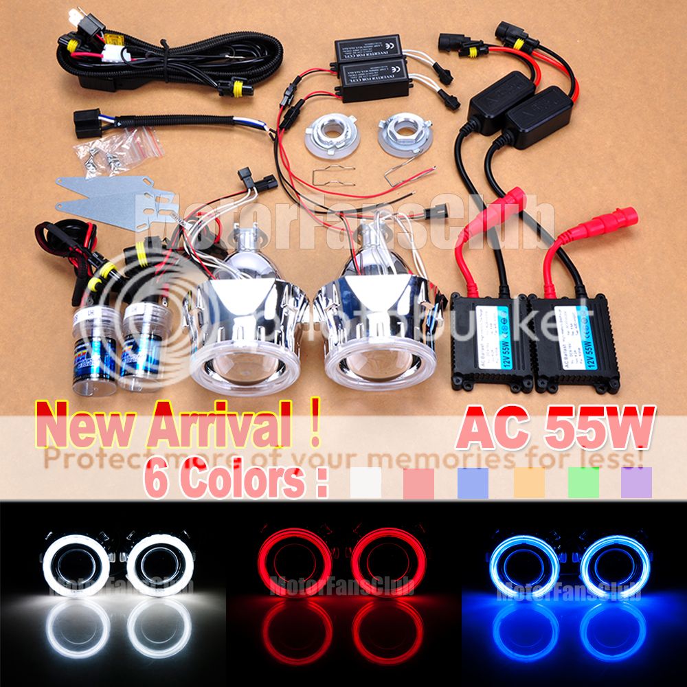 2015 New 2.5" BIXenon HID Projector Lens Kit Headlights Angel Eyes